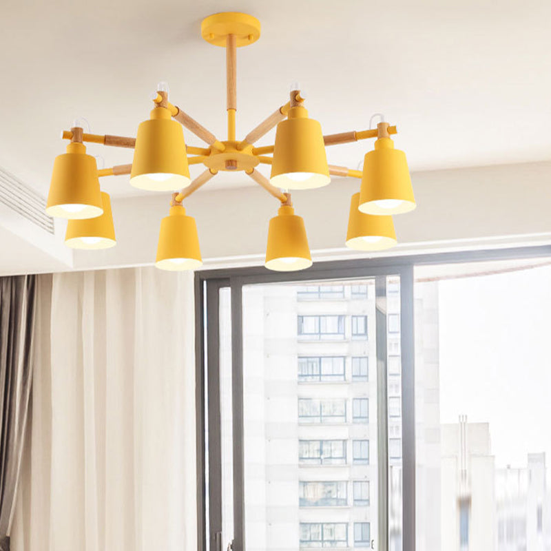 Nordic Multi Head Macron Chandelier Metal Chandelier Lighting Fixtures for Bedroom