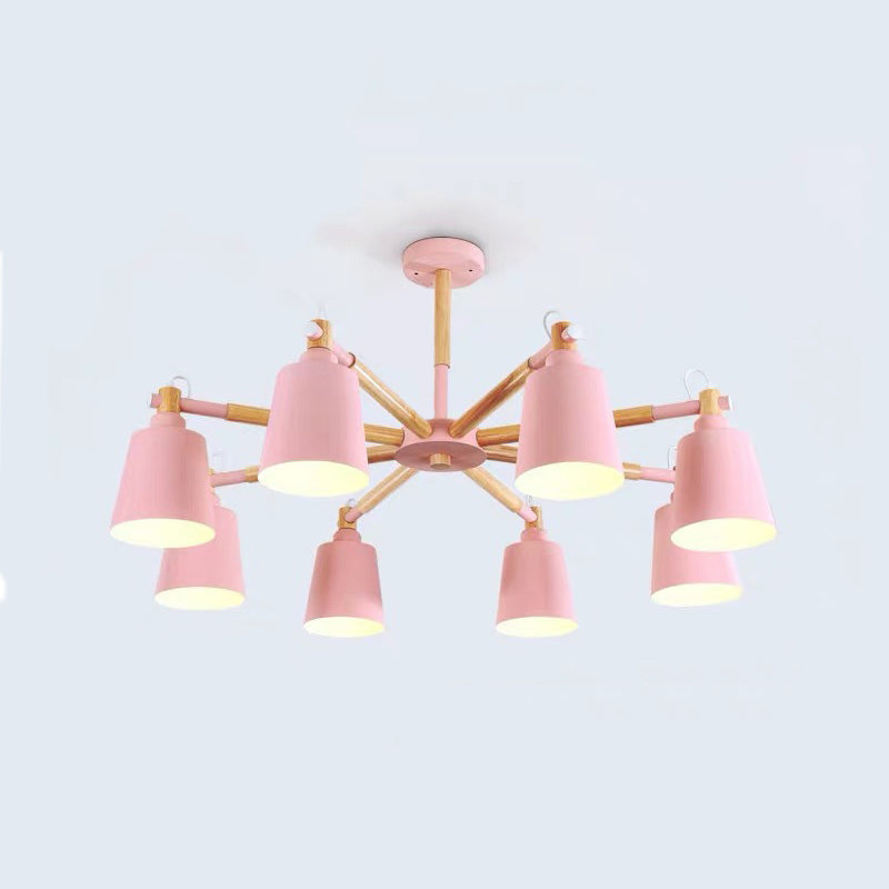 Nordic Multi Head Macron Chandelier Metal Chandelier Lighting Fixtures for Bedroom