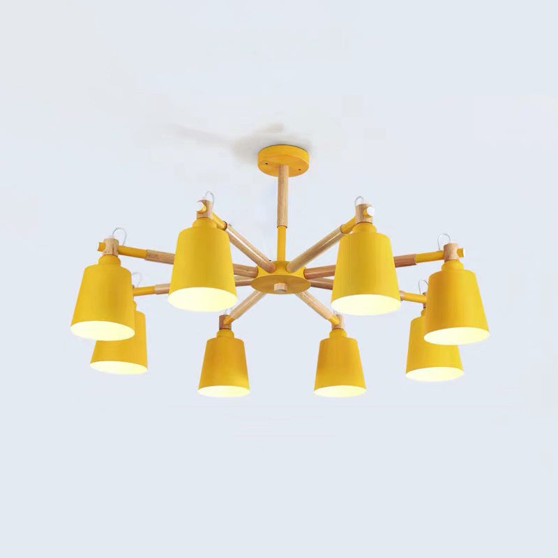 Nordic Multi Head Macron Chandelier Metal Chandelier Lighting Fixtures for Bedroom