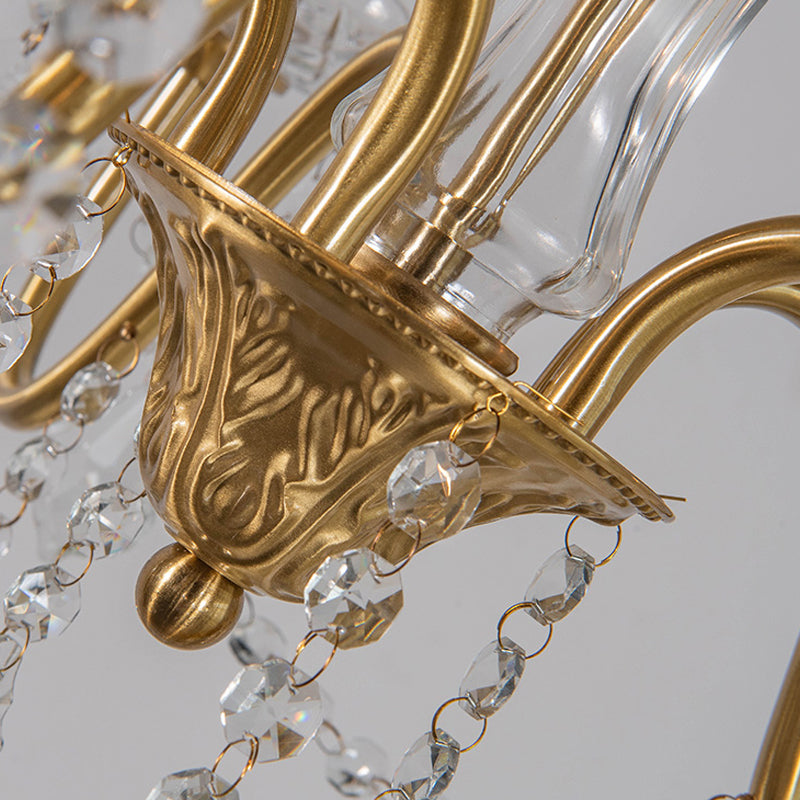 Candelabra Crystal Chandelier Lighting Fixture Rustic Style Living Room Hanging Chandelier