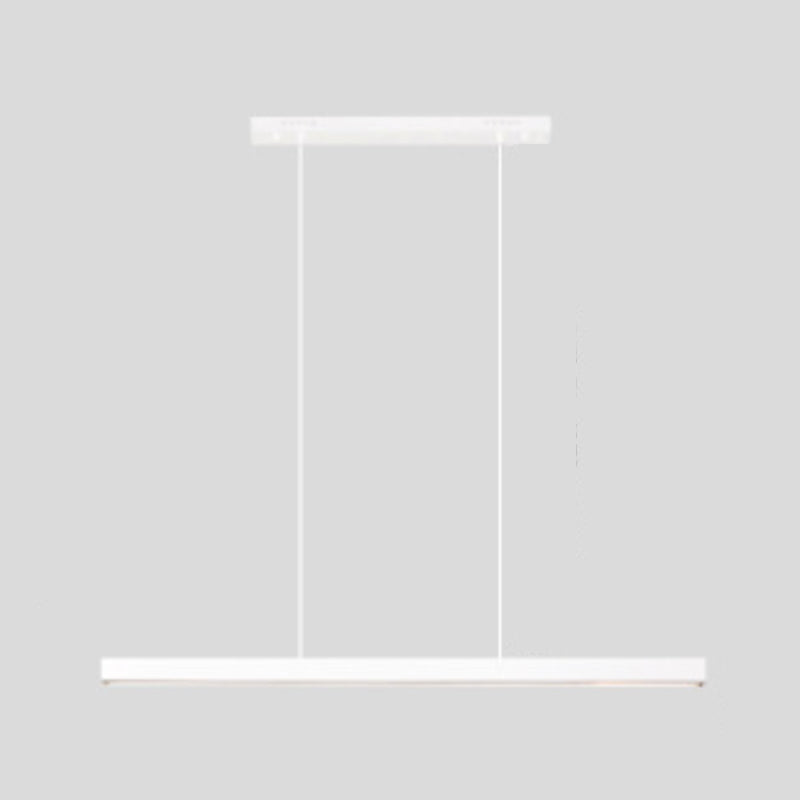 Modern Rectangle Island Lamps 1-Head Restaurant Pendant Light Fixtures with Acrylic Shade