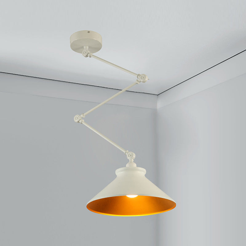 Stile industriale Lampada a sospensione in metallo pieghevole a 1 luce con ombra geometrica