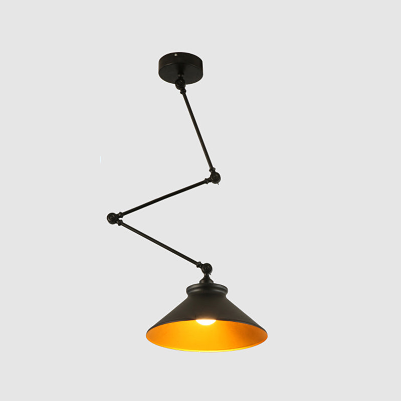 Stile industriale Lampada a sospensione in metallo pieghevole a 1 luce con ombra geometrica