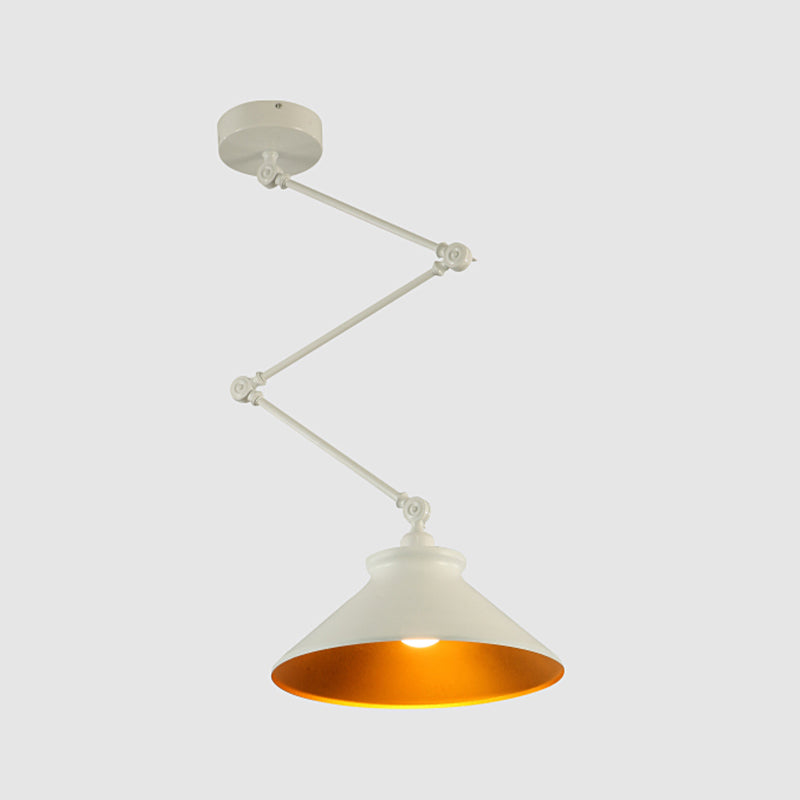 Stile industriale Lampada a sospensione in metallo pieghevole a 1 luce con ombra geometrica