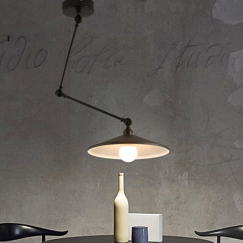 Stile industriale Lampada a sospensione in metallo pieghevole a 1 luce con ombra geometrica