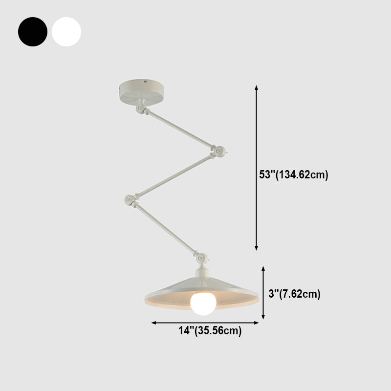 Stile industriale Lampada a sospensione in metallo pieghevole a 1 luce con ombra geometrica