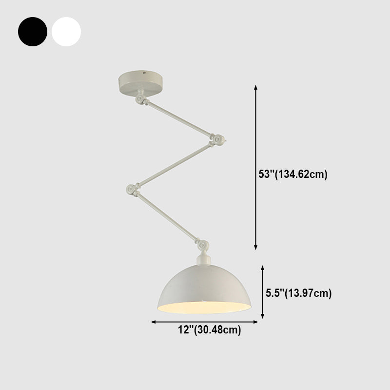 Stile industriale Lampada a sospensione in metallo pieghevole a 1 luce con ombra geometrica