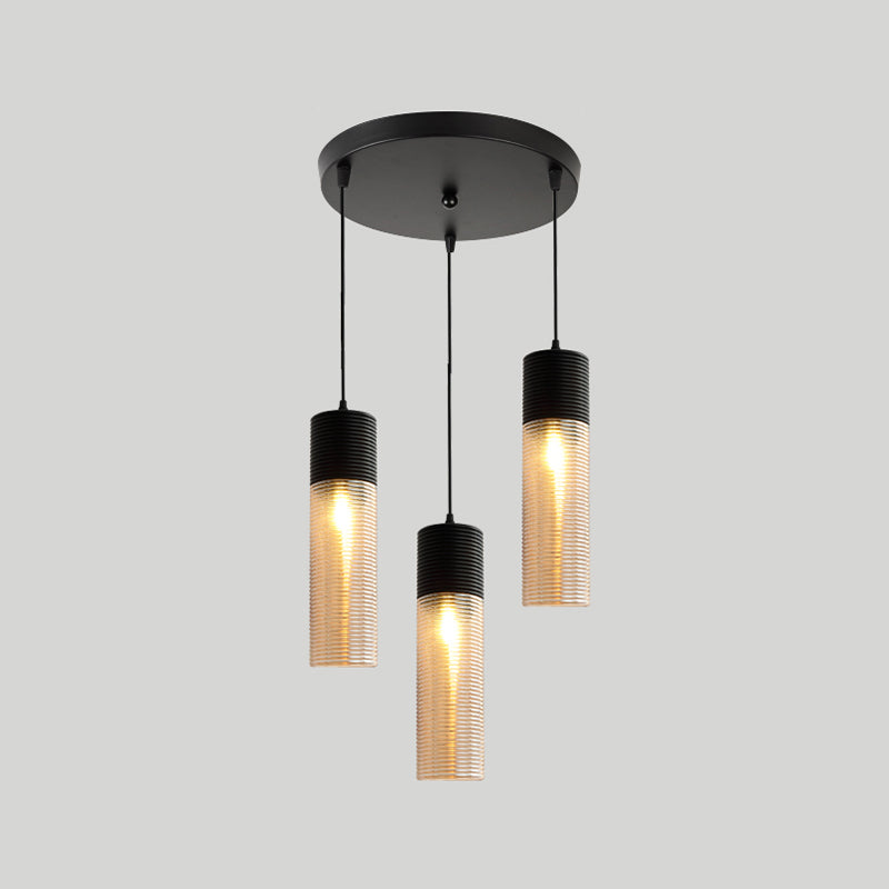 Apparecchio di illuminazione a sospensione geometrica retrò 1 lampadina in vetro ambra sospeso per sala da pranzo