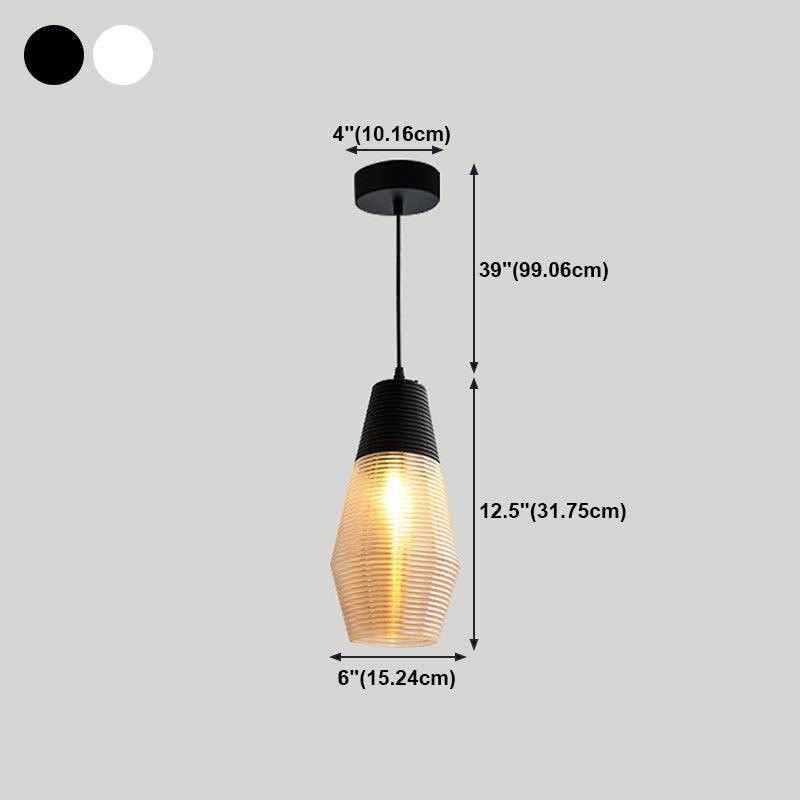 Apparecchio di illuminazione a sospensione geometrica retrò 1 lampadina in vetro ambra sospeso per sala da pranzo