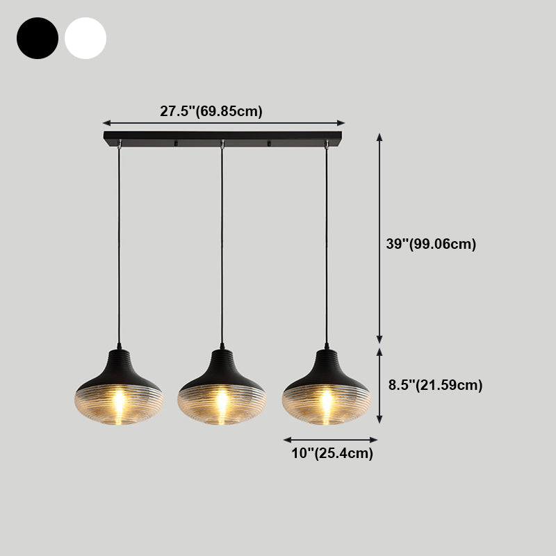 Apparecchio di illuminazione a sospensione geometrica retrò 1 lampadina in vetro ambra sospeso per sala da pranzo