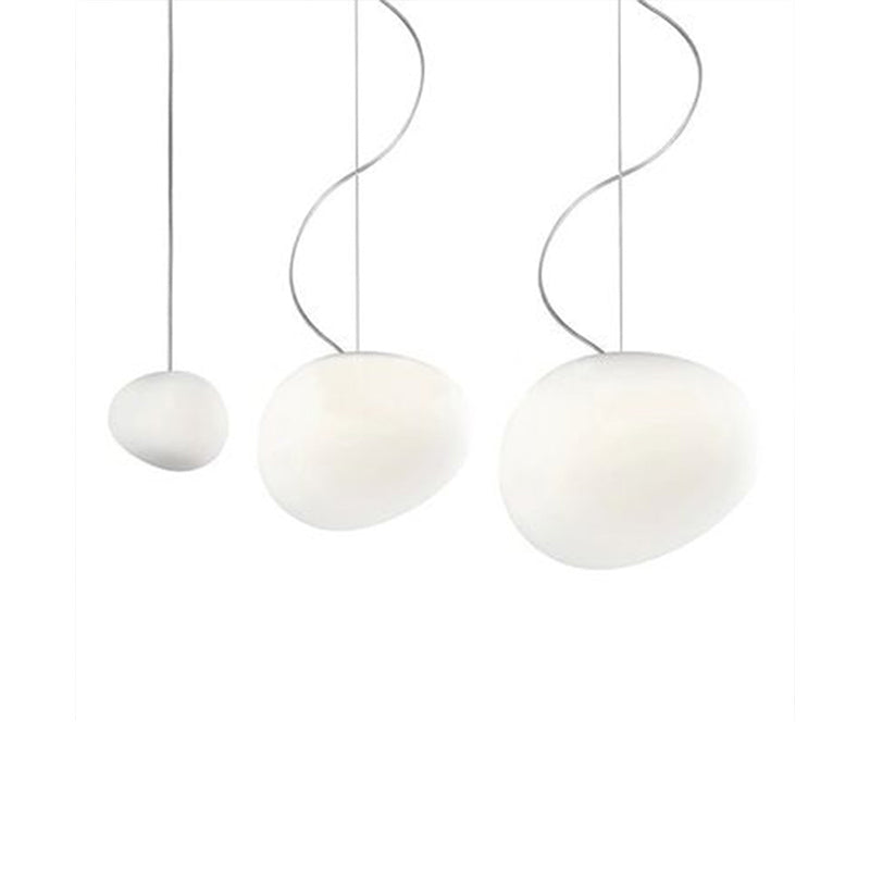 Nordique pavé pavé en verre blanc lampe à la suspension de la salle à manger 1