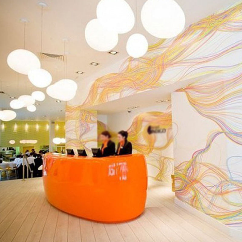 Nordique pavé pavé en verre blanc lampe à la suspension de la salle à manger 1