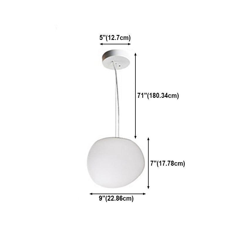 Nordique pavé pavé en verre blanc lampe à la suspension de la salle à manger 1
