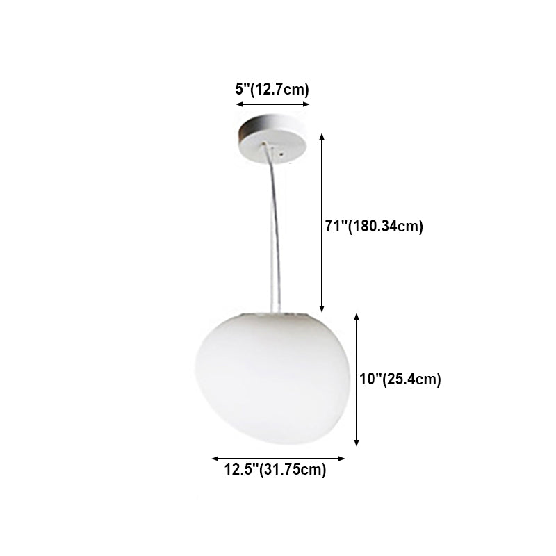 Nordique pavé pavé en verre blanc lampe à la suspension de la salle à manger 1