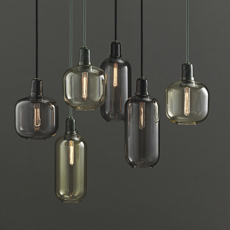 Nuance en verre suspendu léger moderne 1 la tête de tête lumière pour la salle à manger