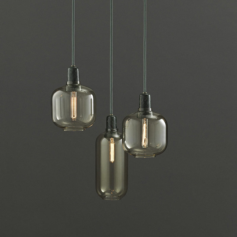 Nuance en verre suspendu léger moderne 1 la tête de tête lumière pour la salle à manger