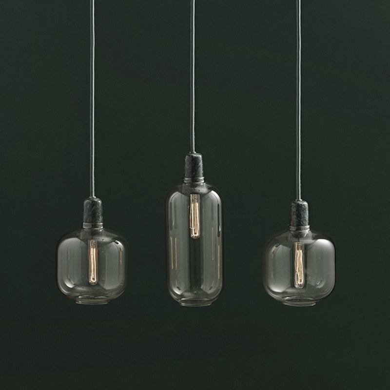 Nuance en verre suspendu léger moderne 1 la tête de tête lumière pour la salle à manger