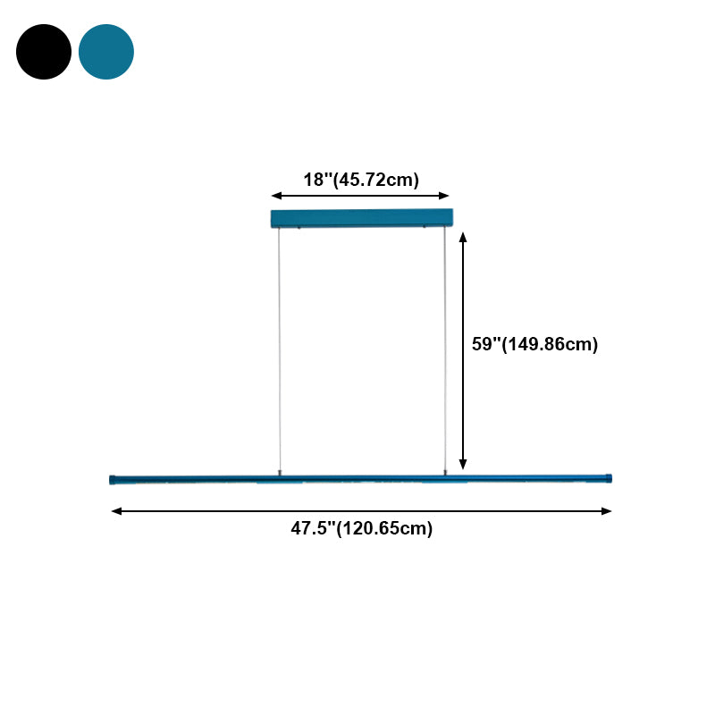 Style luminaire île en aluminium simple
