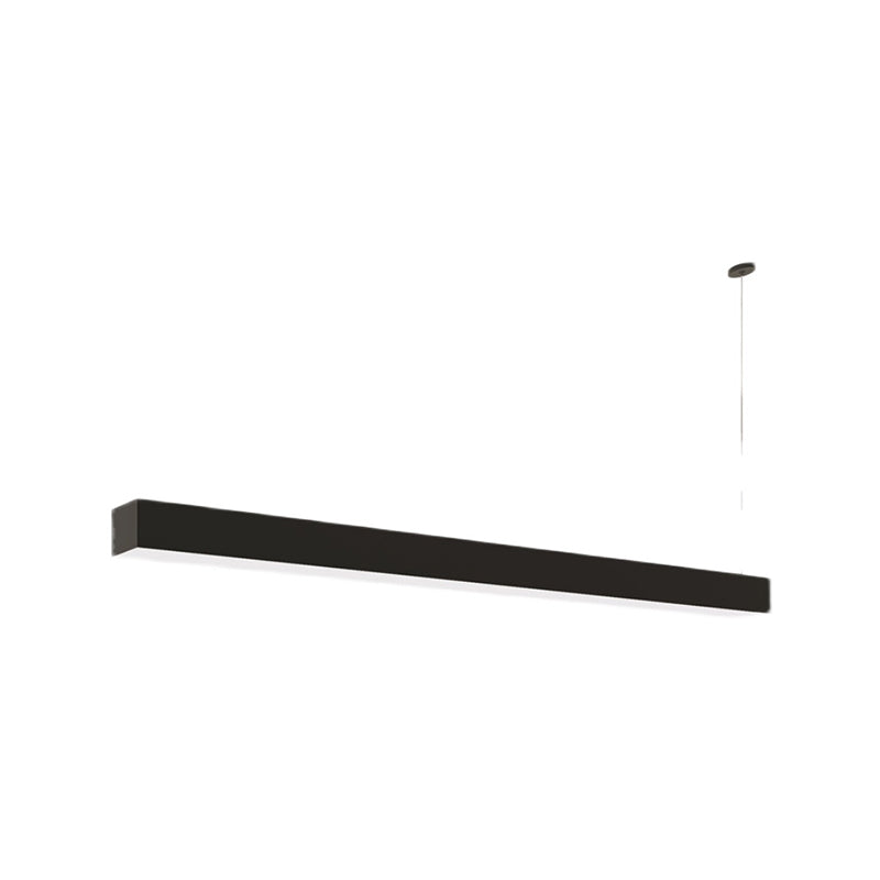 Black Aluminium Island Leuchte einfache Stil 1-Licht Rechteck Büro LED Hanging Lampe