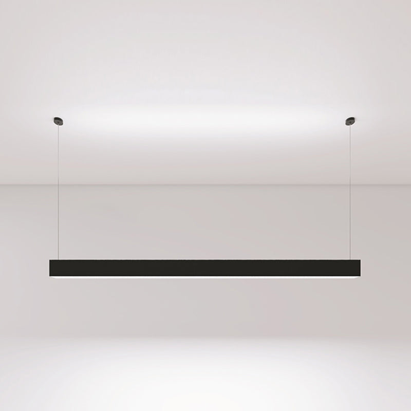 Black Aluminium Island Leuchte einfache Stil 1-Licht Rechteck Büro LED Hanging Lampe