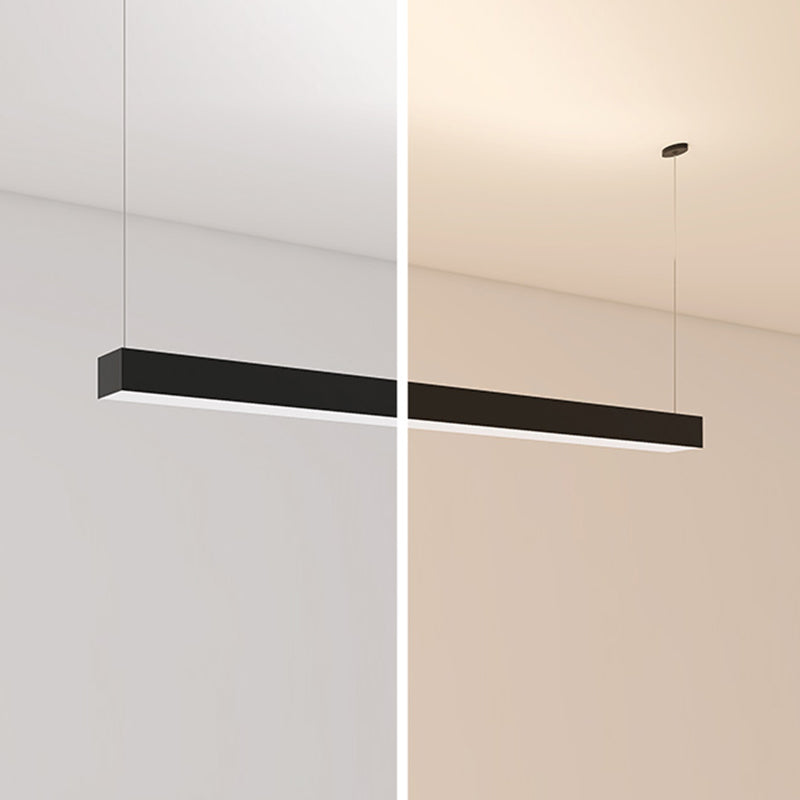 Black Aluminium Island Leuchte einfache Stil 1-Licht Rechteck Büro LED Hanging Lampe