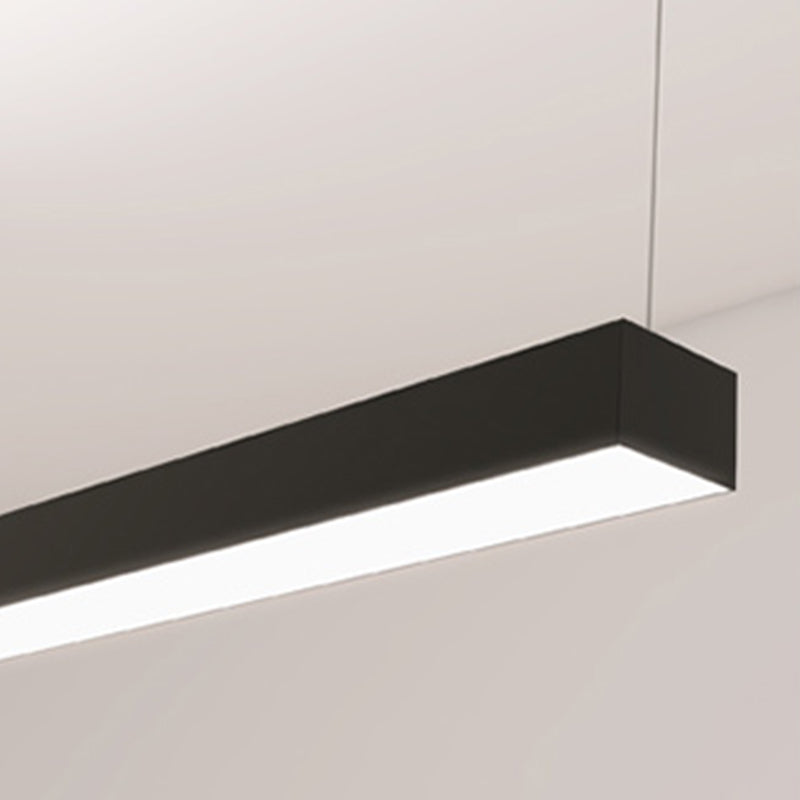 Lámpara de luz de aluminio negro estilo simple lámpara de colgante de la oficina rectangular de 1 luces