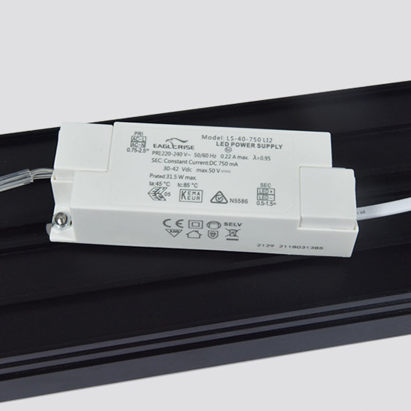 Black Aluminium Island Leuchte einfache Stil 1-Licht Rechteck Büro LED Hanging Lampe