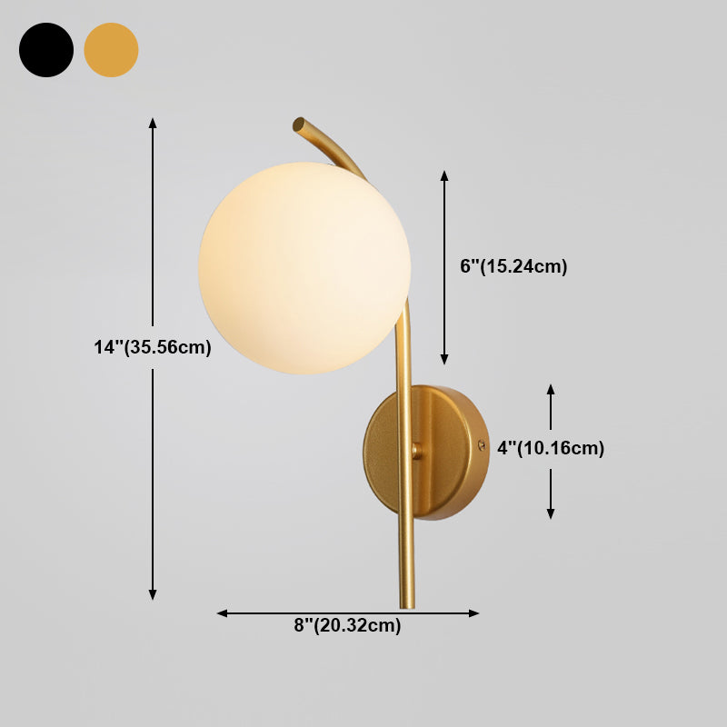 Nordische Wandmontage Lampe moderne runde Glasschatten Wandleuchte für Wohnzimmer