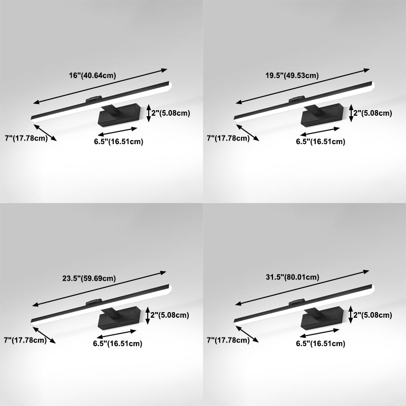 Linear LED Vanity Wall Light Fixtures Modern Mirror Front Light with Acrylic Shade