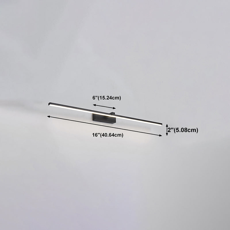 Lampade per pareti di vanità a LED nero Light MODER MODER MODER MODERA ANTERIORE con tonalità silicone