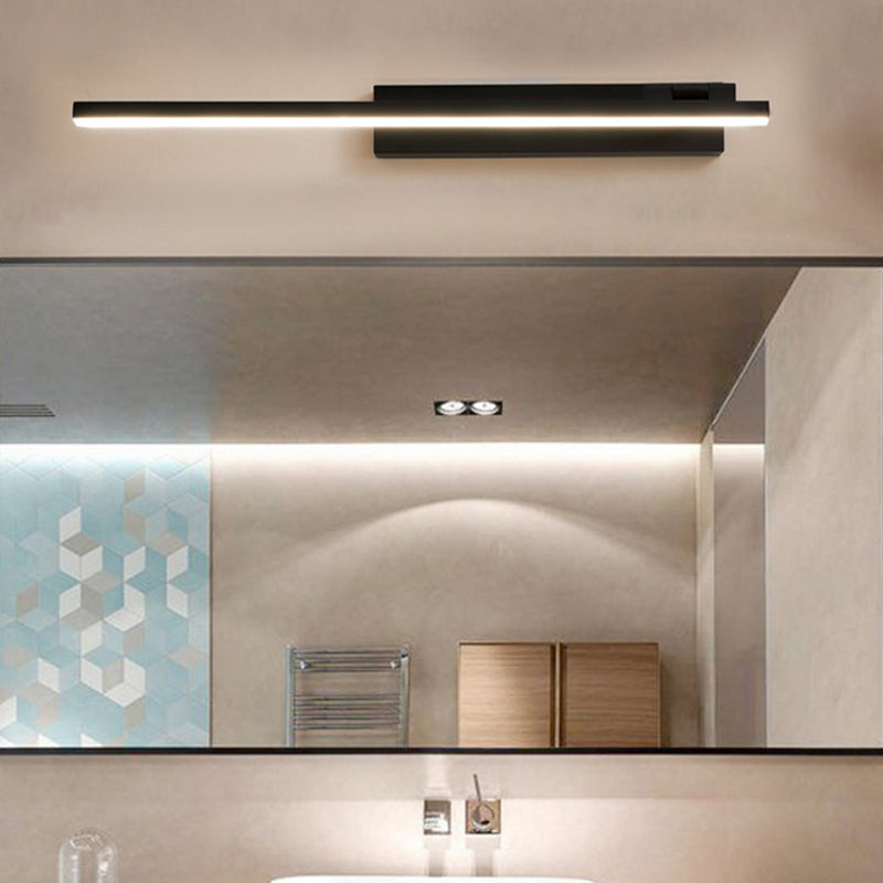Metal Linear Mirror Light Fixture Minimalist Style LED Wall Mount Light Fixture