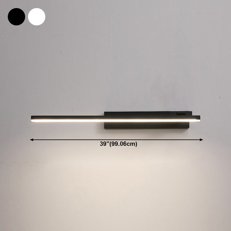 Metal Linear Mirror Light Fixture Minimalist Style LED Wall Mount Light Fixture