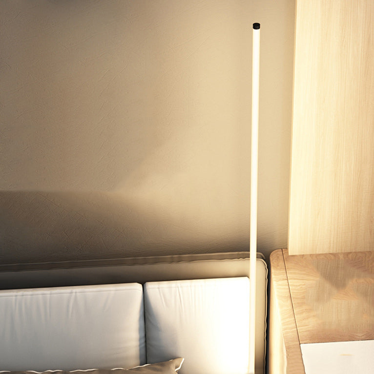 Lineaire LED -vloerlamp eenvoud Acryl bedstoplicht in zwart