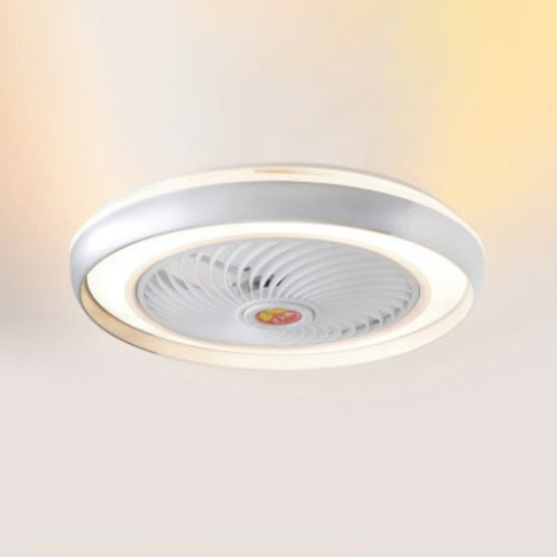 Moderne runde Lüfterleuchte Metall LED Schlafzimmer Halbflush Mount Light