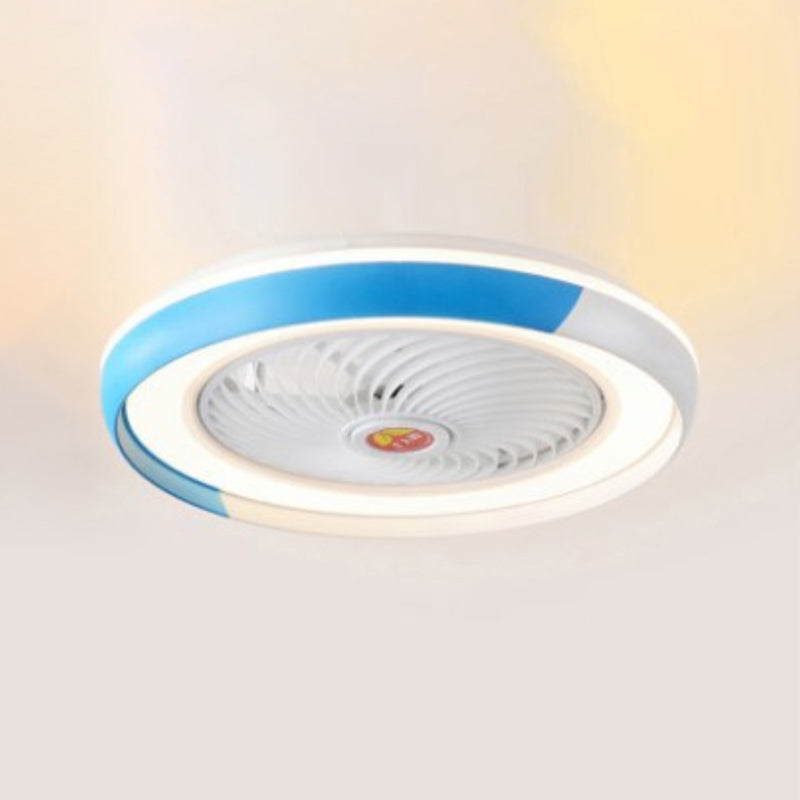 Moderne runde Lüfterleuchte Metall LED Schlafzimmer Halbflush Mount Light