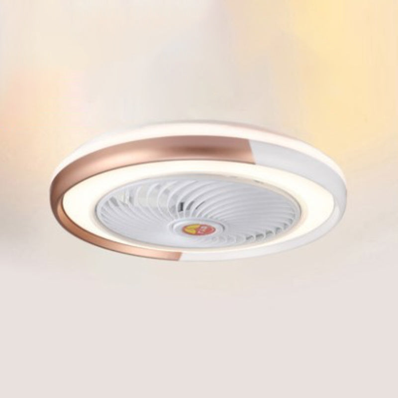 Moderne runde Lüfterleuchte Metall LED Schlafzimmer Halbflush Mount Light