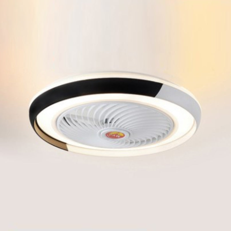 Moderne runde Lüfterleuchte Metall LED Schlafzimmer Halbflush Mount Light