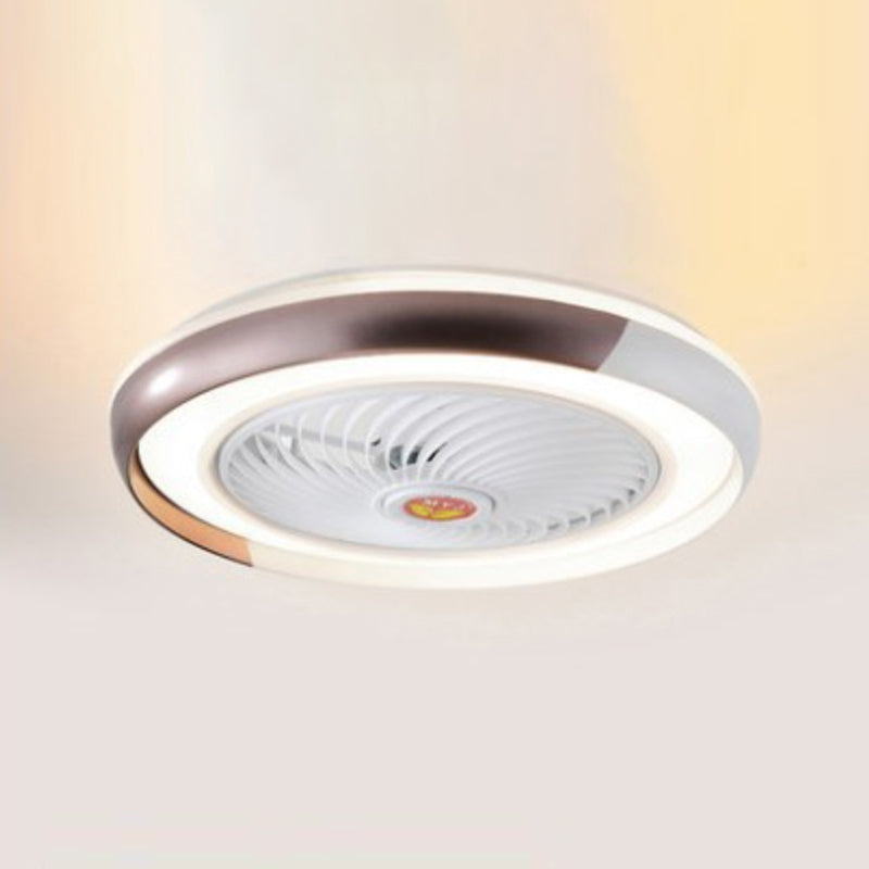 Moderne runde Lüfterleuchte Metall LED Schlafzimmer Halbflush Mount Light