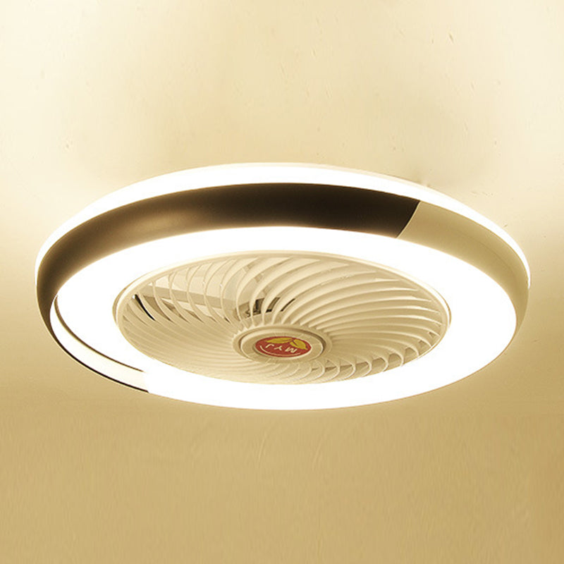 Moderne runde Lüfterleuchte Metall LED Schlafzimmer Halbflush Mount Light