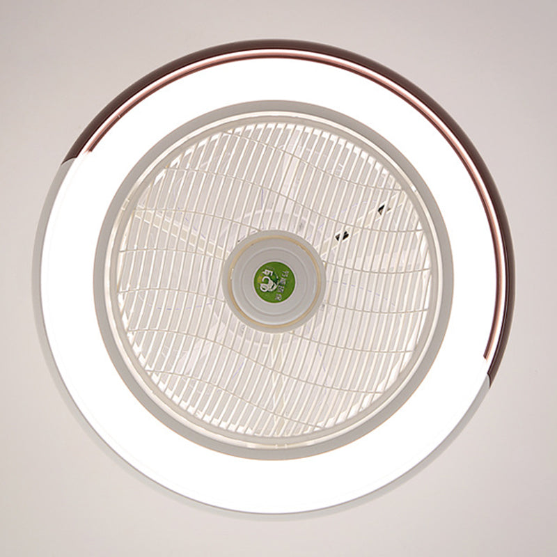 Moderne runde Lüfterleuchte Metall LED Schlafzimmer Halbflush Mount Light