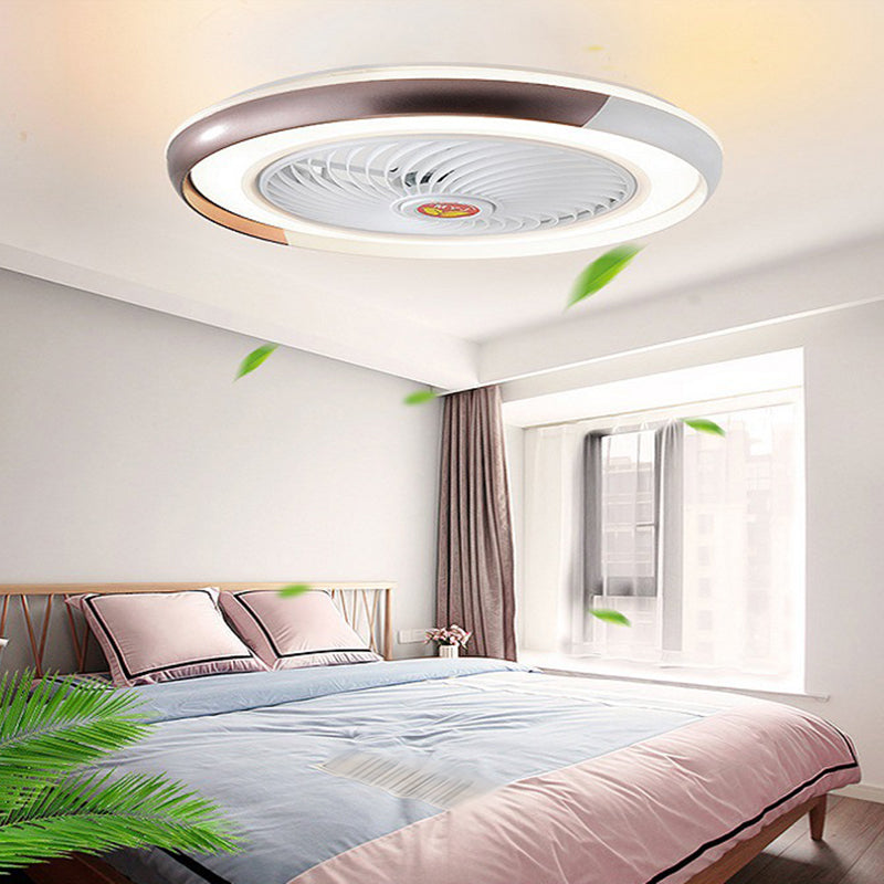 Moderne runde Lüfterleuchte Metall LED Schlafzimmer Halbflush Mount Light