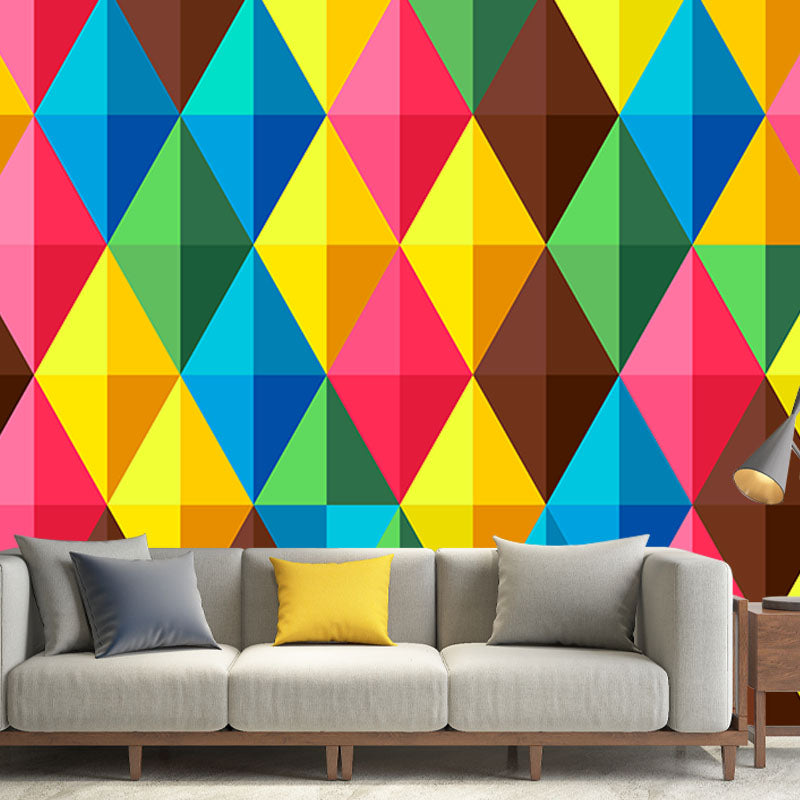 Illustration Stain Resistant Wall Mural Wallpaper Geometry Sitting Room Wall Mural