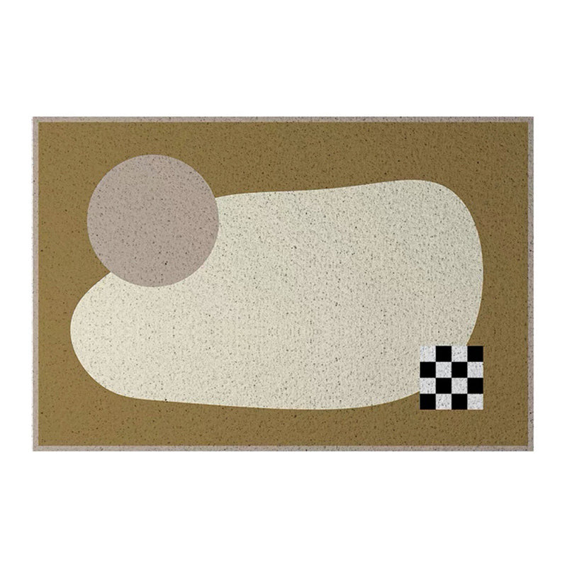 Black and White Grid Rug Polyester Area Rug Non-Slip Backing Carpet for Bedroom