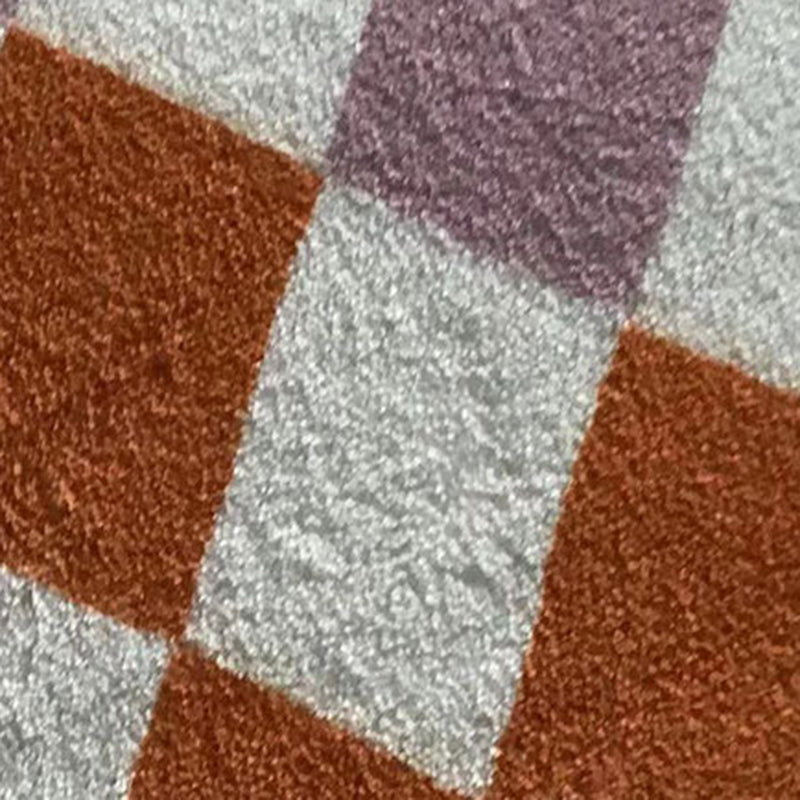 Modern Checkerboard Rug Polyester Carpet Non-Slip Backing Area Rug for Living Room