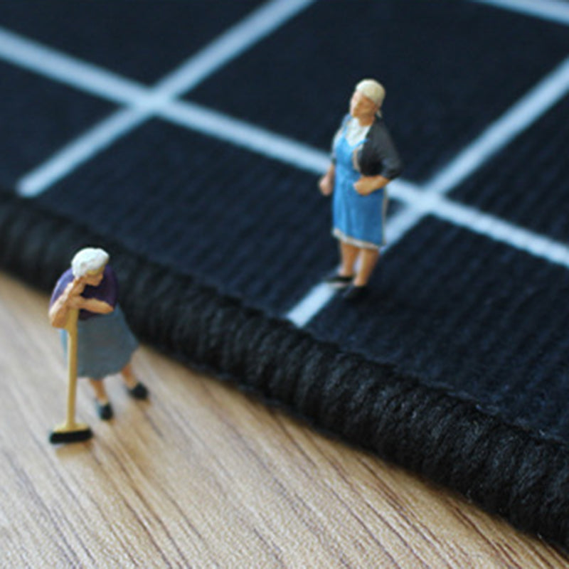 Schwarzer und grau geometrischer Muster Teppich Polyester Innenteppich Färbemittelebiet Teppich