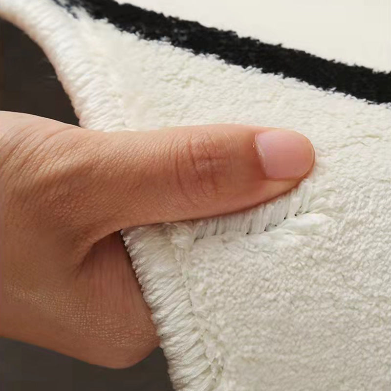 Beige Nordic Rug Polyester Color Block Indoor Rug Washable Rug for Home Decoration