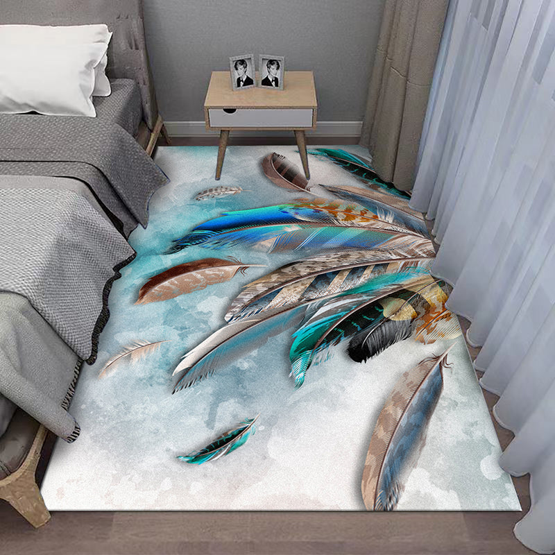 Contemporary Plant Rug Area Carpet Anti-Slip Washable Rug for Living Room