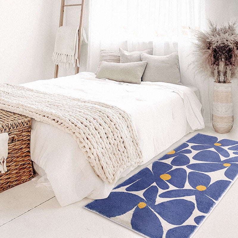 Tappeto moderno beige tappeto di tappeto di fiore in poliestere per arredamento per la casa