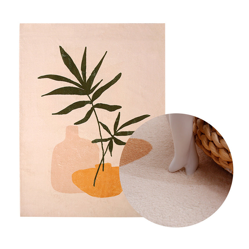 Orange Modern Rug Polyester Color Piece Area Rug Washable Rug for Living Room