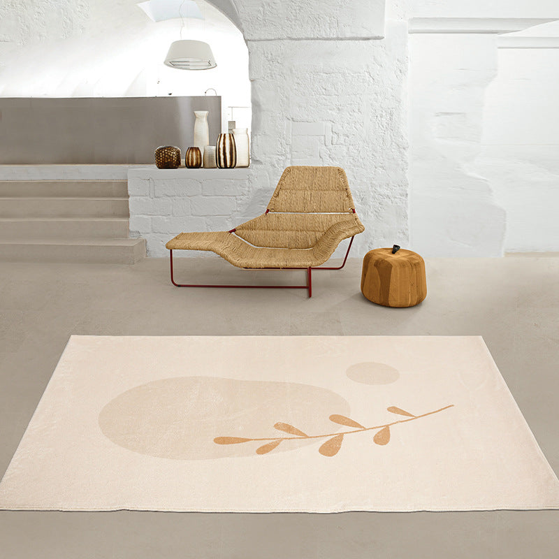 Orange Modern Rug Polyester Color Piece Area Rug Washable Rug for Living Room